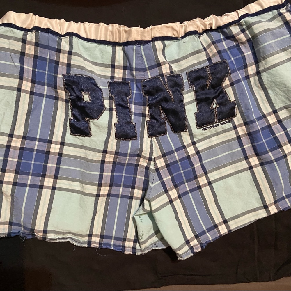 Blue plaid VS boxer shorts